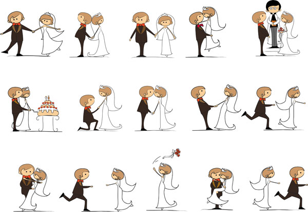 cartoon wedding template